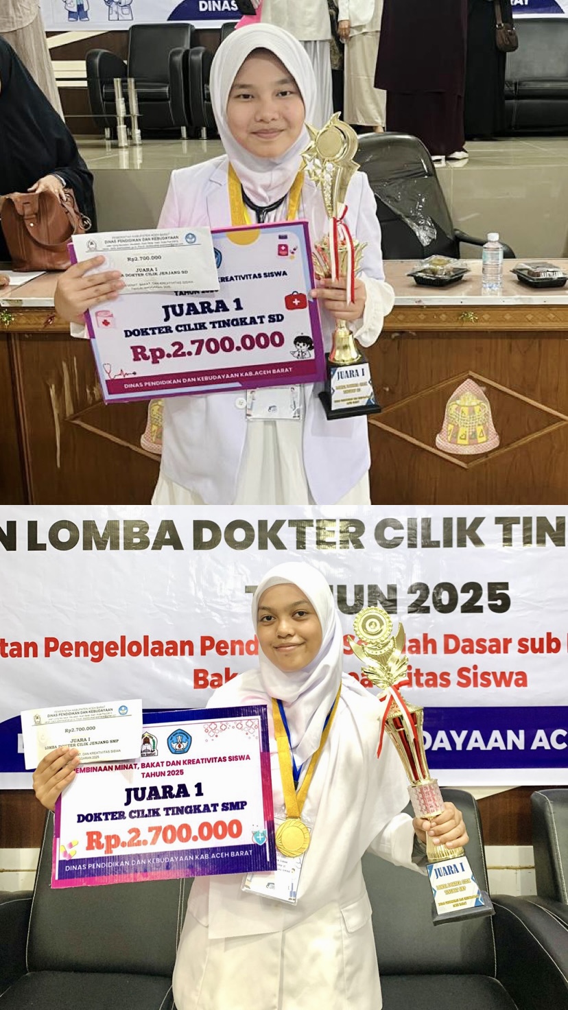 SMPIT & SDIT Teuku Umar Meulaboh Raih Juara 1 Lomba Dokter Cilik Tingkat Kabupaten Aceh Barat.